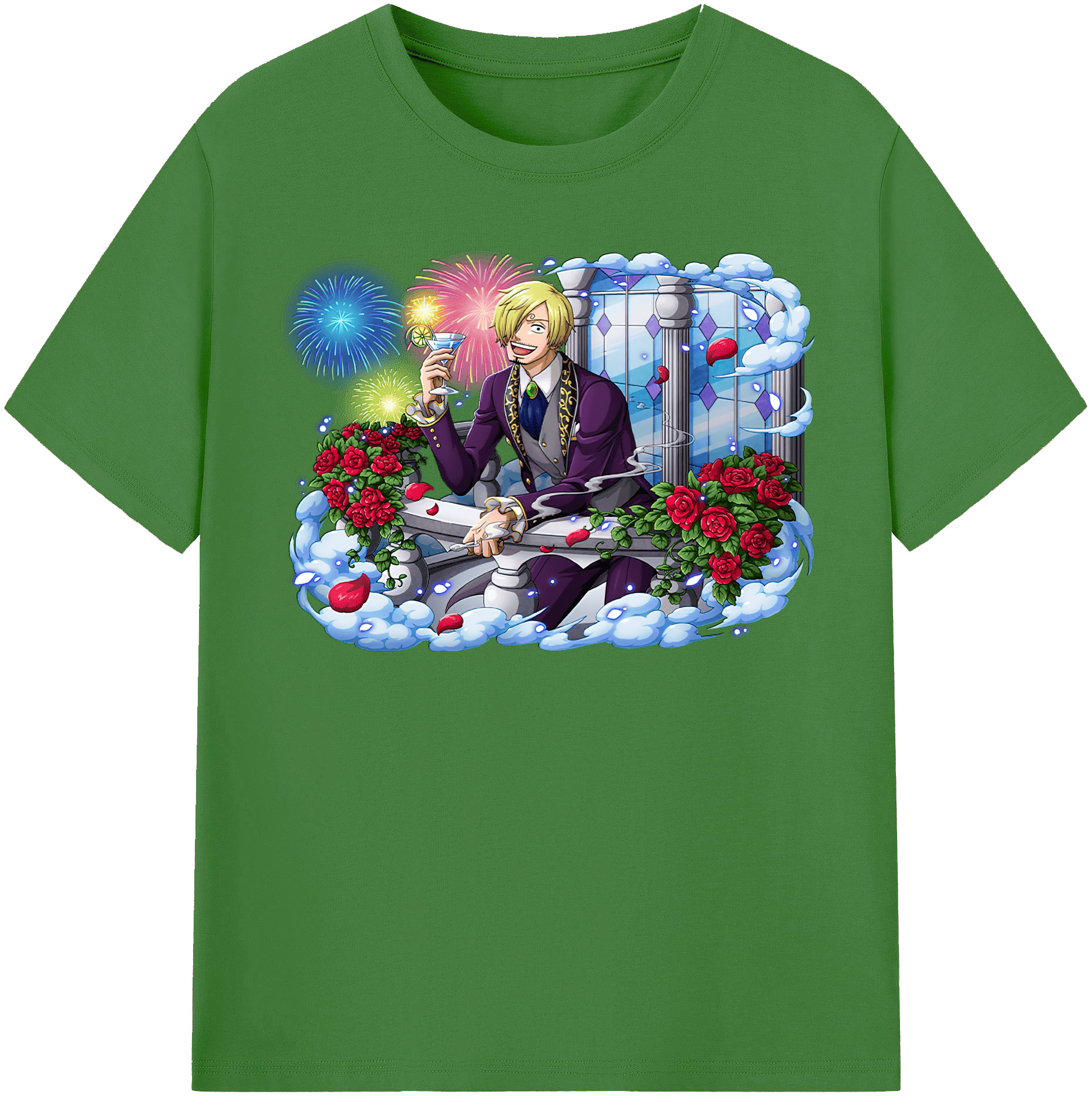 （画像用） ワンピース サンジ ONE PIECE Sanji レディースカジュアルプリントTシャツ（綿100％）